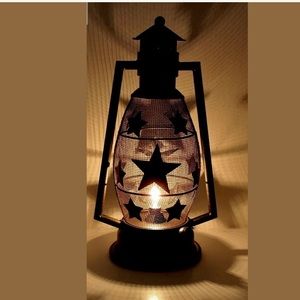 Rustic Metal Star Lantern Lamp - Electric